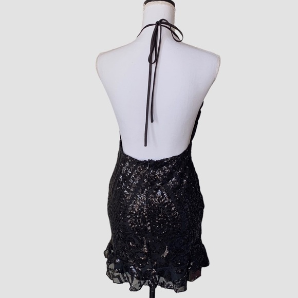 REVOLVE BY THE WAY BLACK SEQUIN BACKLESS MINI DRESS - Picture 3 of 16